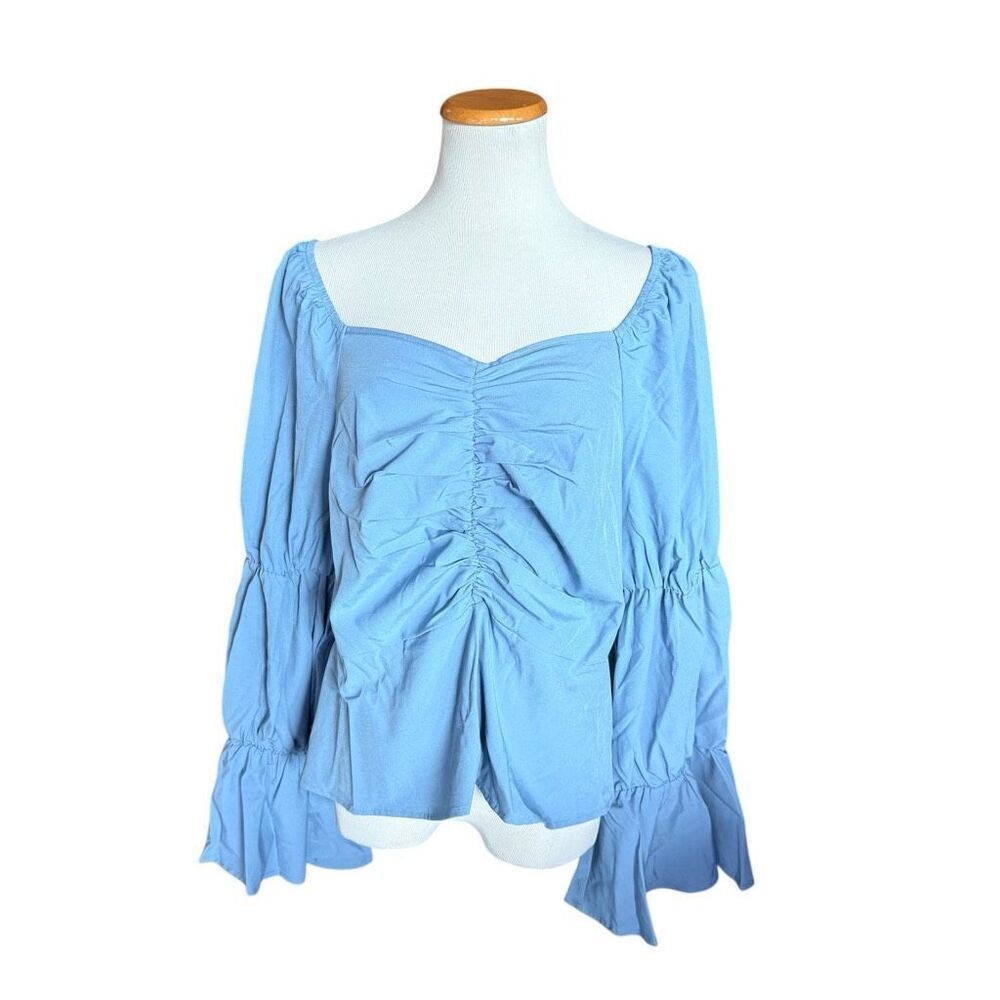 Brand New Womens Shein Bell Sleeve Sweetheart Neckline Top Blouse - Sz 2X